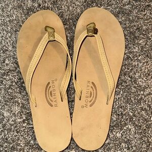 Rainbow flip flops women’s